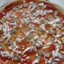 Пицца с грибами и салями