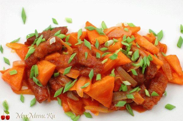 Мясо по-китайски с овощами