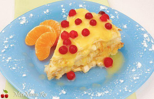 Орехово-апельсиновый блинный пирог