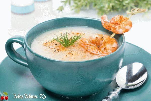 Рыбный крем-суп с нежными креветками